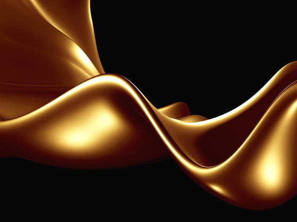 istock Golden abstract wavy liquid background 1217958714