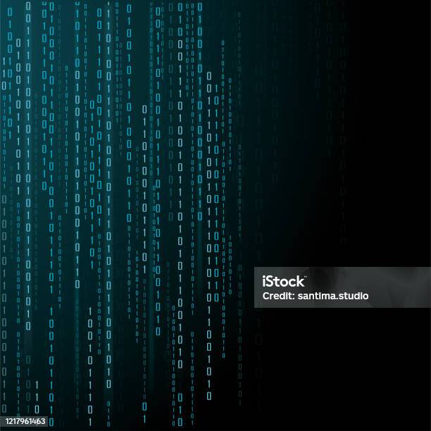 Abstract Technology Background Binary Data And Streaming Binary Code ...