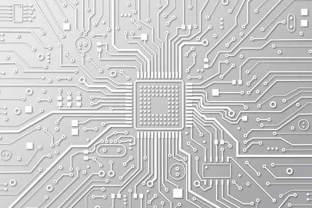 istock Digital technology. Top view of electronic motherboard as background. Illustration 1217962416