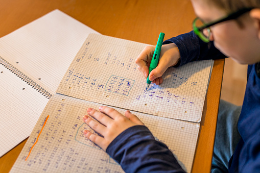 teenager doing homework