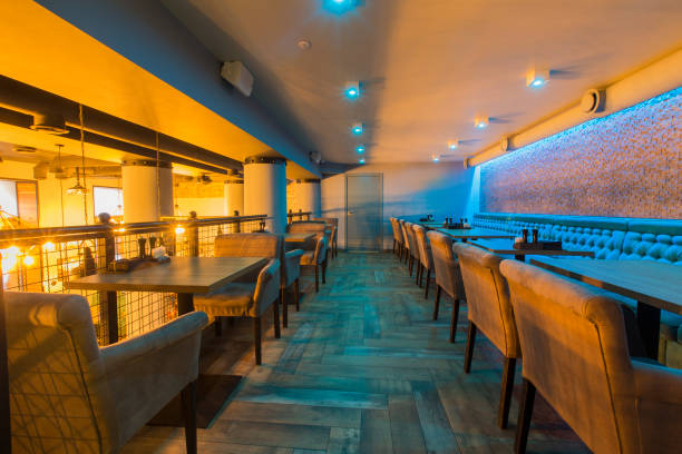 istock Public place interior design, quarantine time, nobody indoors 1217964117