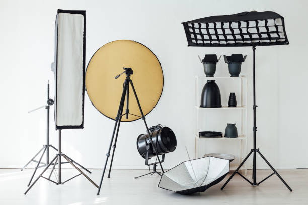 istock Photo studio equipment flash accessories photographer light 1217964872