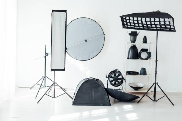 istock Photo studio equipment flash accessories photographer light 1217964905