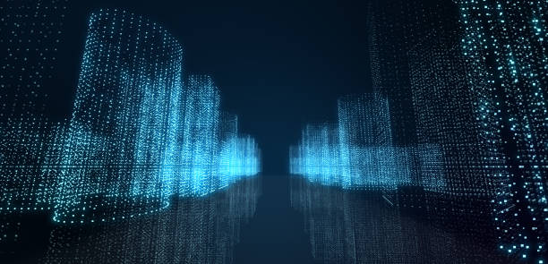 istock Abstract futuristic -  technology with polygonal shapes on dark blue background.  Design digital technology concept. Illustration. 3d rendering. 1217965078