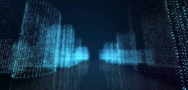istock Abstract futuristic -  technology with polygonal shapes on dark blue background.  Design digital technology concept. Illustration. 3d rendering. 1217965086