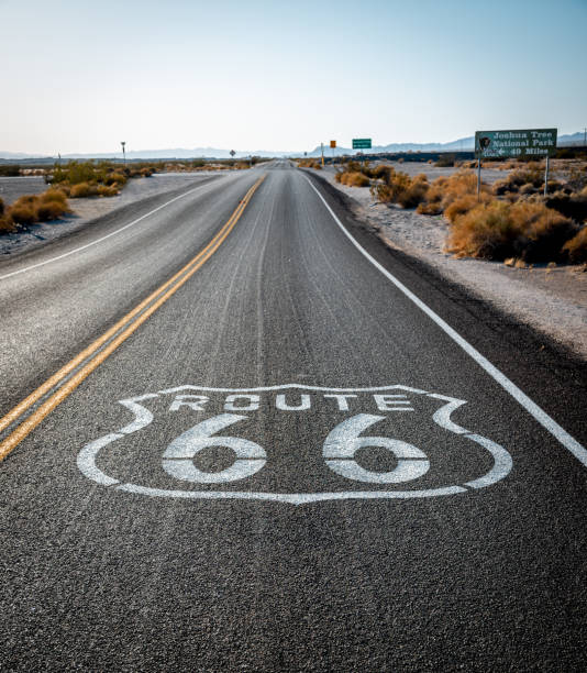 Route 66 Sign on the street. noon time high quality Route 66 Sign on the street. noon time very high quality number 66 stock pictures, royalty-free photos & images
