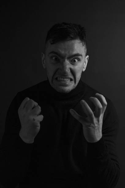 istock Black and White Emotional Portrait Young Man 1217968268
