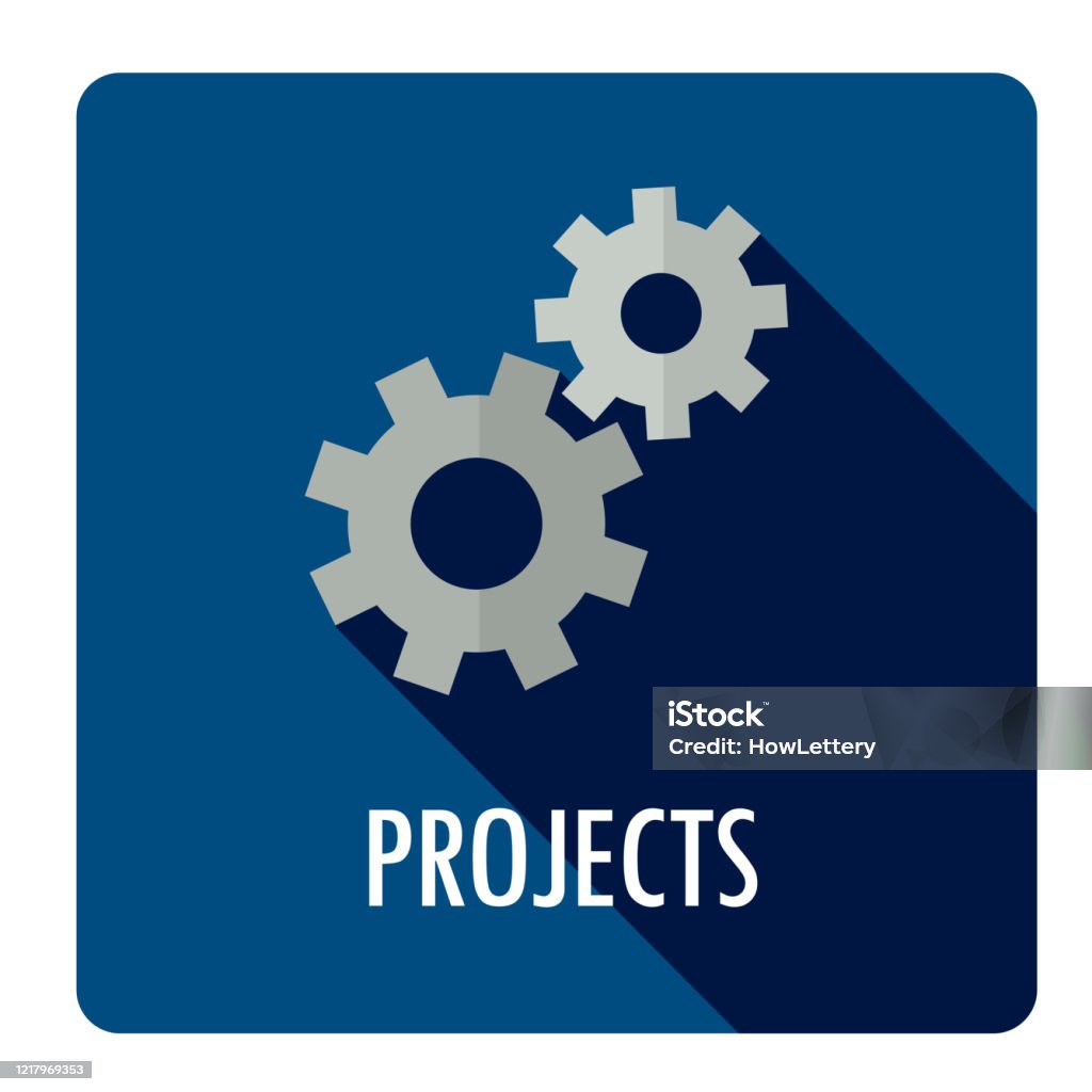 Project Button Marking Projects Blue Square Web Button Stock Illustration - Download Image Now ...
