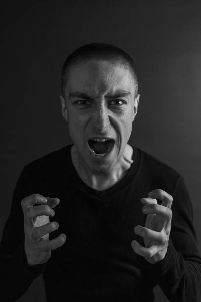 istock Black and White Emotional Portrait Young Man 1217969453