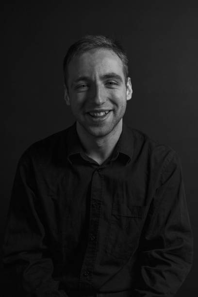 istock Black and White Emotional Portrait Young Man 1217969969