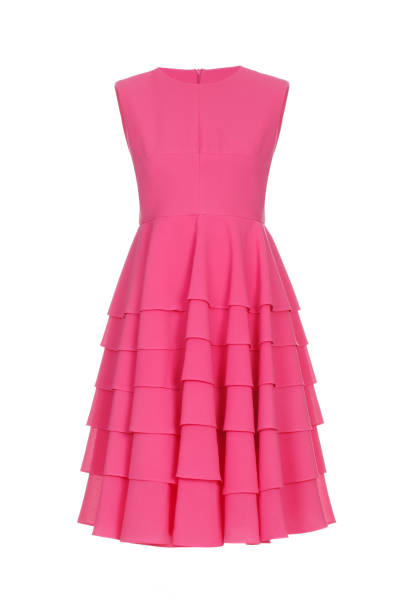istock Pink beautiful elegant dress isolated on white background 1217970927