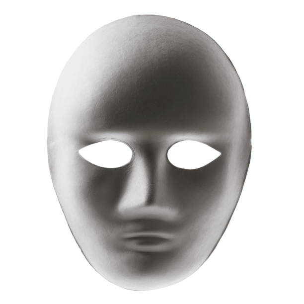 istock Paper mask isolated on white background 1217974003