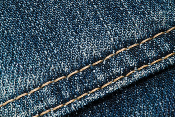 istock Jeans natural clean background macro photo, dark blue pattern texture, design for background with copy space for text 1217974810