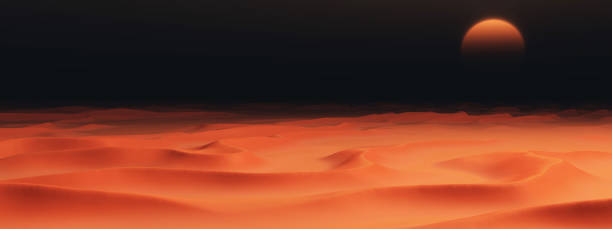 istock Sand desert with dunes in the darkness 1217976697