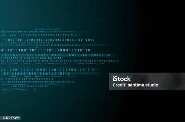 Abstract Technology Background Binary Data And Streaming Binary Code ...