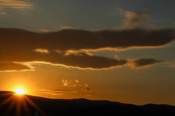 istock Colorful sunset over the mountains 1217978786