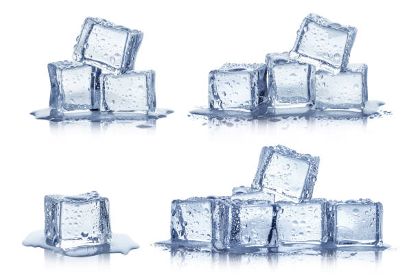 istock Collection of ice cubes on white 1217978946