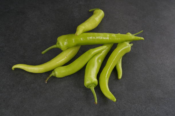 Fresh green peppers stock photo