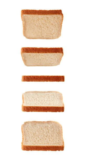 istock Slices of toast flying isolated on white 1217980854