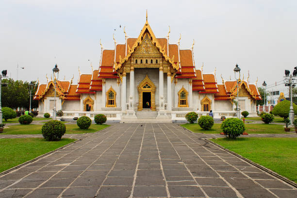 istock Wat Benjamabophit, temple in Bangkok, Thailand., temple pavilion, temple hall, monk's house - Marble temple 1217983473