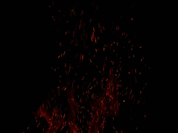 istock fire flames with sparks on black background 1217983535