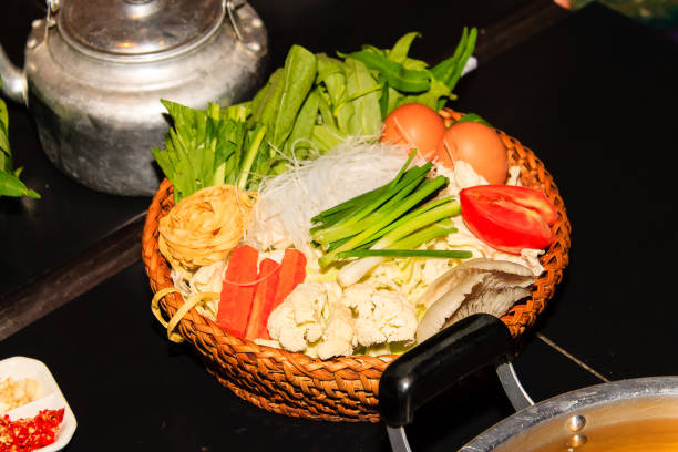 istock Local Lao Foods, vegetables, eggs, noodles 1217984800