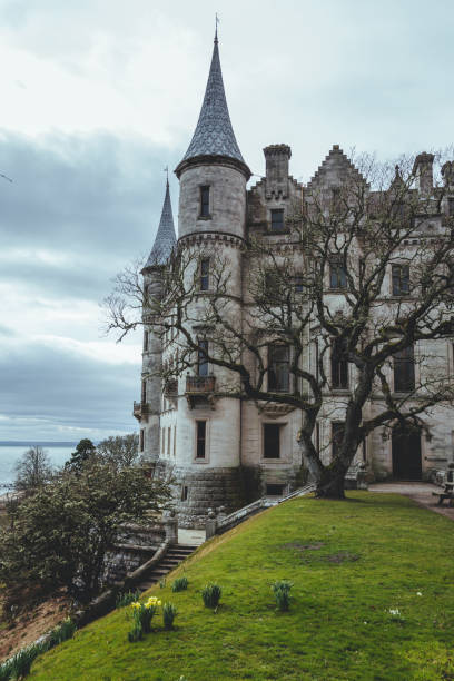Golspie/UK-22/3/18: Dunrobin Castle, a stately home in Sutherland, in the Highland area of Scotland, and the family seat of the Earl of Sutherland and the Clan Sutherland. It is located 1 mile north of Golspie