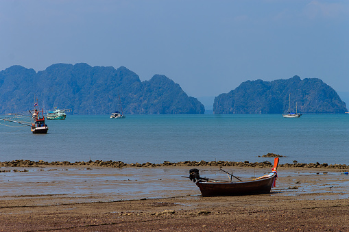 beach and fishing boat, koh Lanta - Thailand