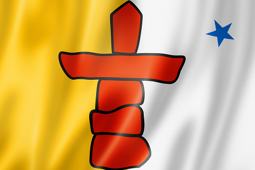 Nunavut Inuit People ethnic flag, North America. 3D illustration