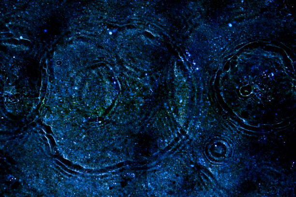 istock Waters, pudlle, drops, light and circles in blue 1217988977