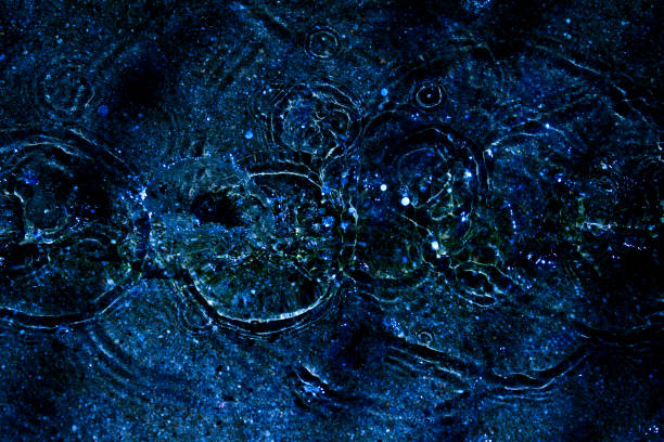 istock Waters, pudlle, drops, light and circles in blue 1217988991