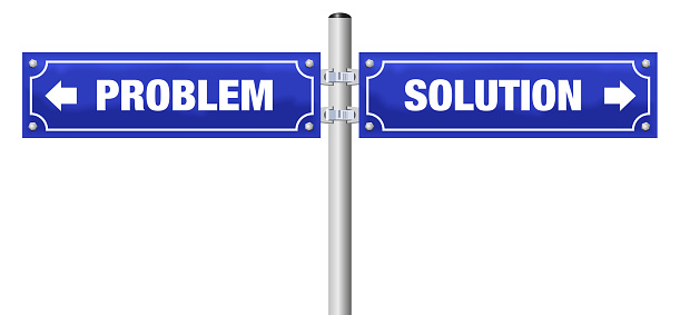 Problem Sloved Sign Problem And Solution Written On Blue Street Signs Isolated Vector ...
