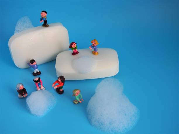 istock Family washing hands (Soap and foam) Blue ② 1217992731