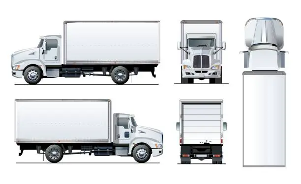 Vector illustration of Vector truck template isolated on white