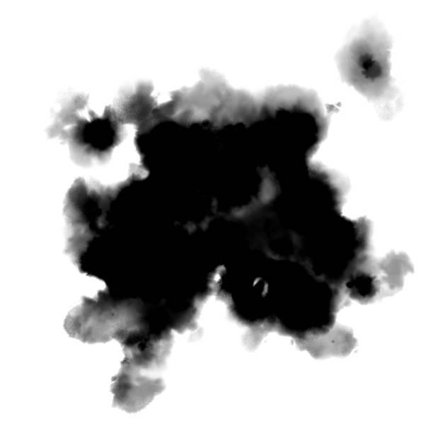 istock Grunge black and white digital watercolor splash and blot abstract background 1217994090