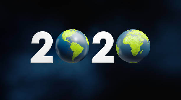 istock 2020 Written by Numbers and Spheres Textured with World Map 1217997348