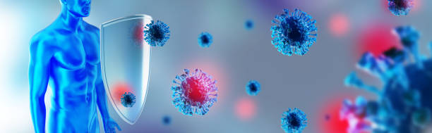 istock Immune system, protection against viruses and bacterias. Humans shield against the coronavirus. 1217997453