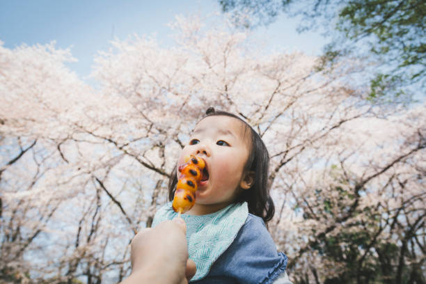 istock Baby eating dango in the park 1218000655