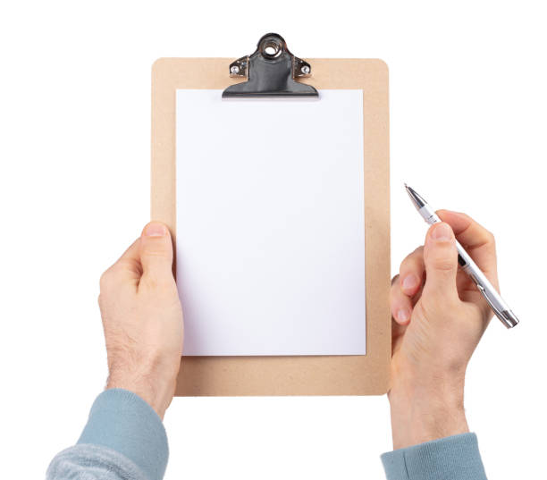 istock Wooden clipboard isolated on white background, clipping paths in 1218000742