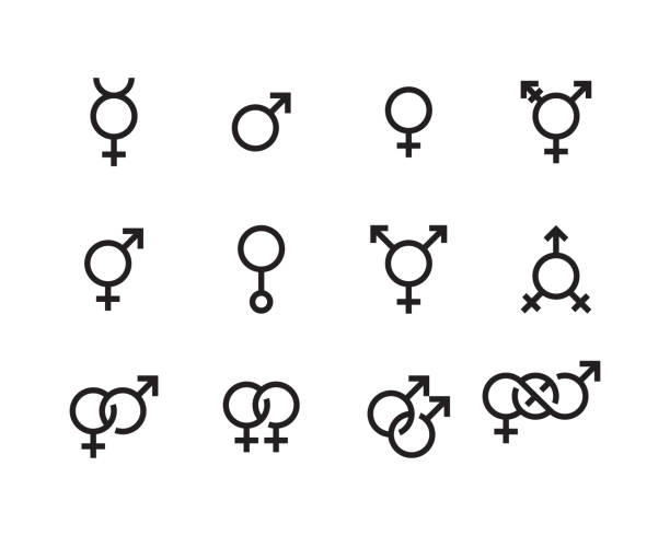 ilustrações de stock, clip art, desenhos animados e ícones de gender and sexual identity vector icons - bi sexual illustrations