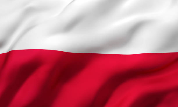istock Flag of Poland blowing in the wind 1218009981