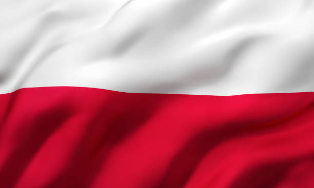 bandeira da polônia soprando ao vento - polish flag - fotografias e filmes do acervo