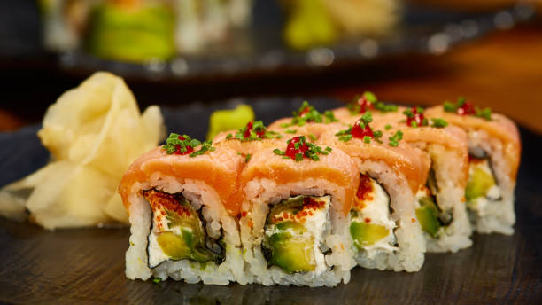 istock Japanese seafood sushi set, close-up. Shallow dof. 1218011332