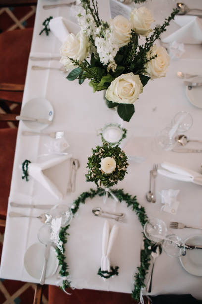 istock Table served for Wedding dinner in living room 1218011551
