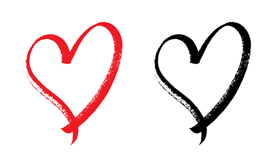 Heart design with original and expressive brush. Eps 10