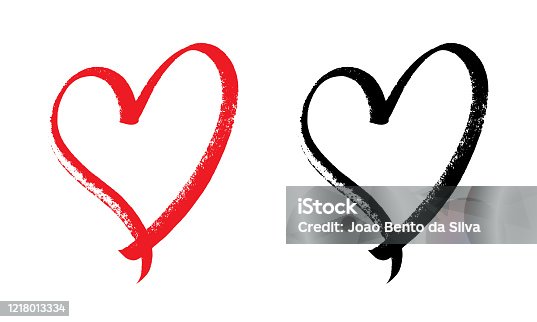 istock heart design expressive brush. 1218013334