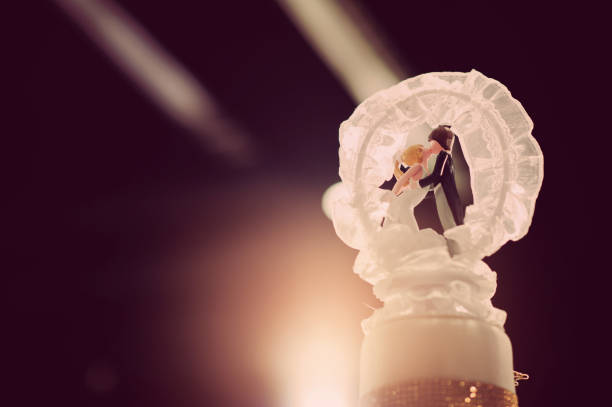 Top of wedding cake - isolated over white