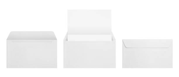 istock Set of white envelopes on white 1218016982