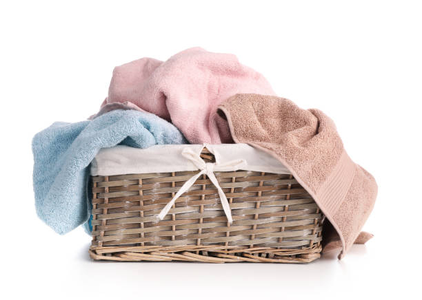 istock Clean and fresh laundry in basket 1218017247