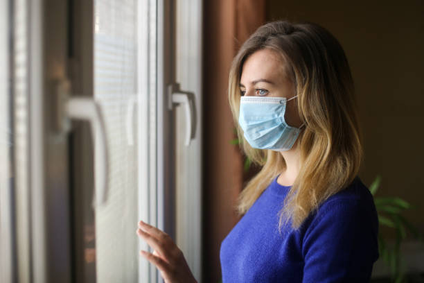 istock Young woman at home during the pandemic quarantine 1218024948